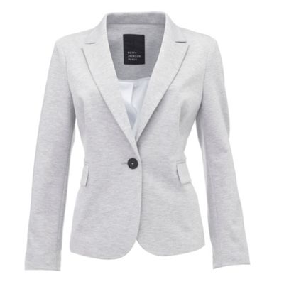 Betty Jackson.Black Pale grey jersey boyfriend jacket