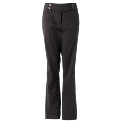 Betty Jackson.Black Grey sailor style boot cut trousers