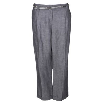 Grey cropped peg leg trousers. Debenhams. These grey cropped trousers from Betty Jackson. Black are a light enough material for cool Summer wear.