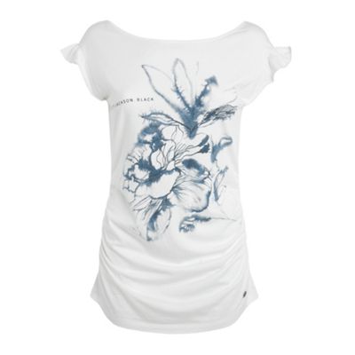 Betty Jackson.Black White watery rose t-shirt