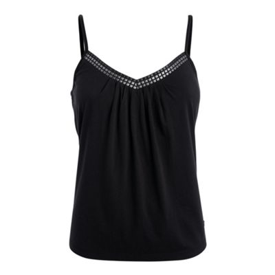 Betty Jackson.Black Black embroidered squares camisole