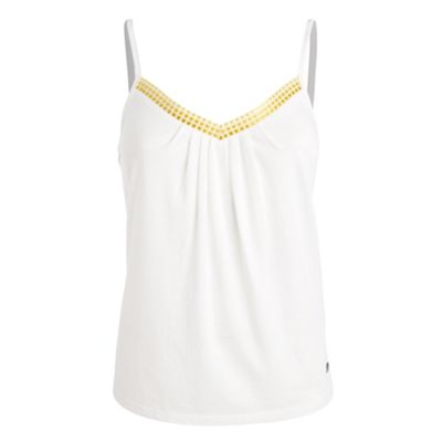 Betty Jackson.Black White embroidered squares camisole