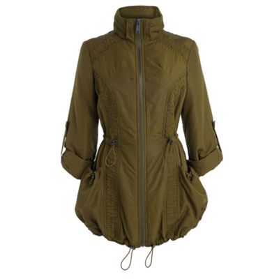 Betty Jackson.Black Khaki green parka jacket