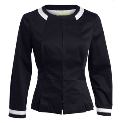 Betty Jackson.Black Black cotton tie waist jacket