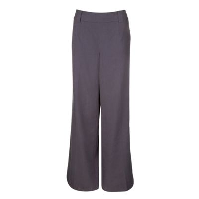 Betty Jackson.Black Grey side button wide leg trousers