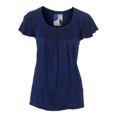 Betty Jackson.Black Dark blue front scoop top