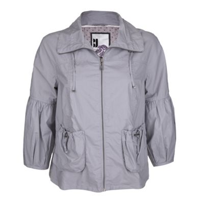 Pale grey cotton puff sleeve jacket