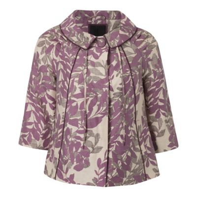 Betty Jackson.Black Light purple pattern swing jacket