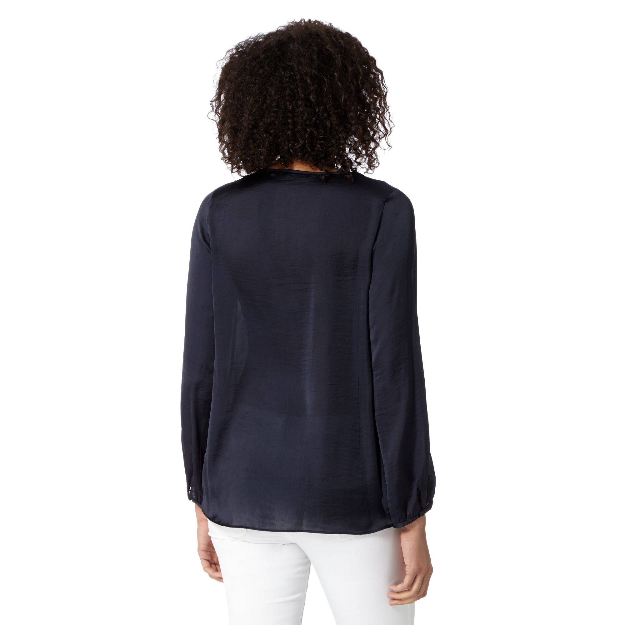 Betty Jackson.Black Womens Designer Navy Hammered Satin