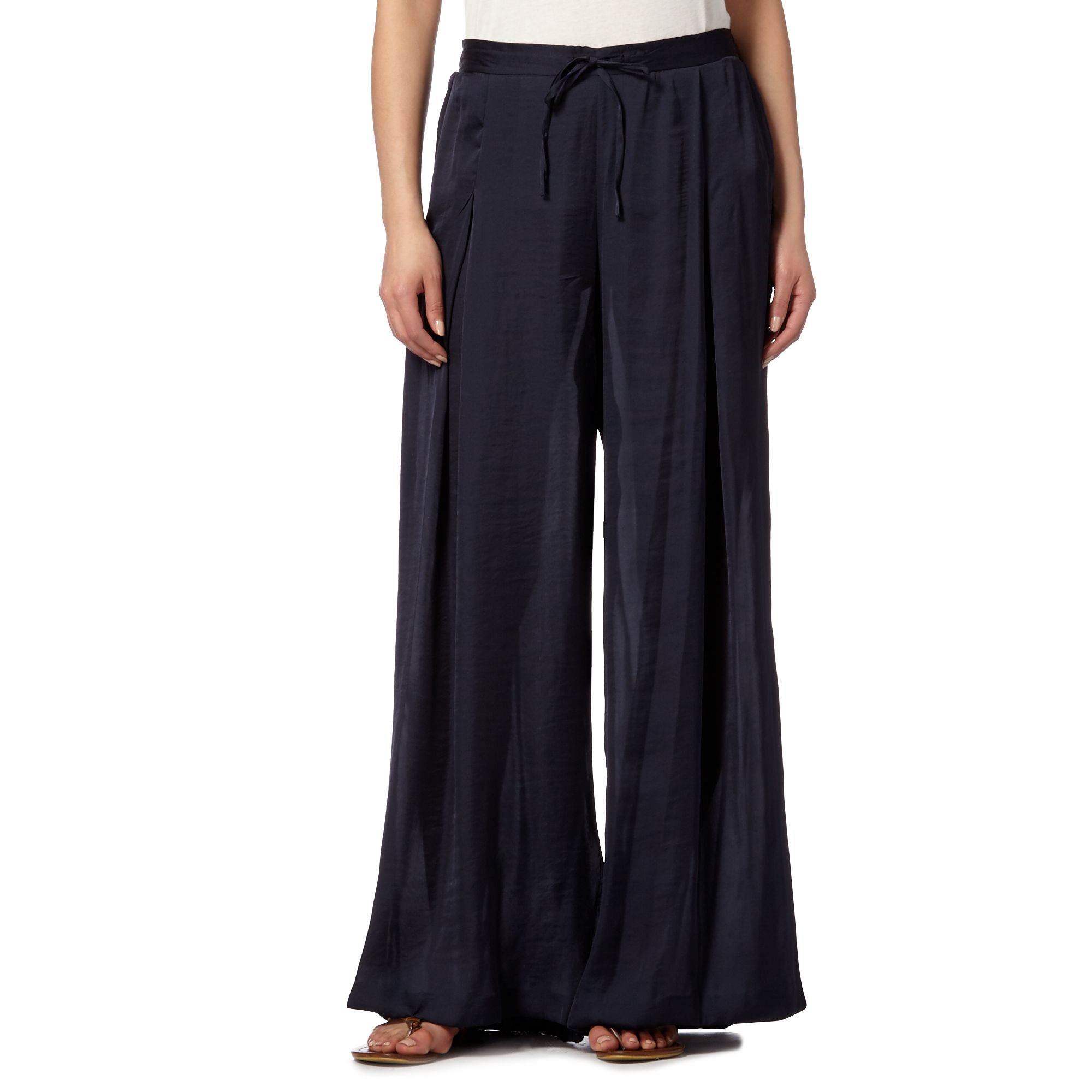 Betty Jackson.Black Womens Designer Navy Hammered Satin