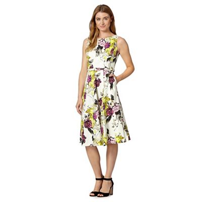 Betty Jackson.Black Designer ivory cluster rose prom dress- | Debenhams
