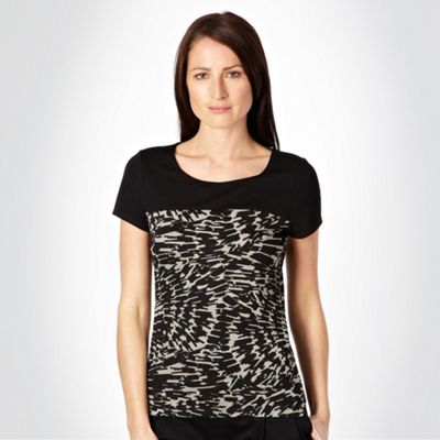 Black jacquard panel top