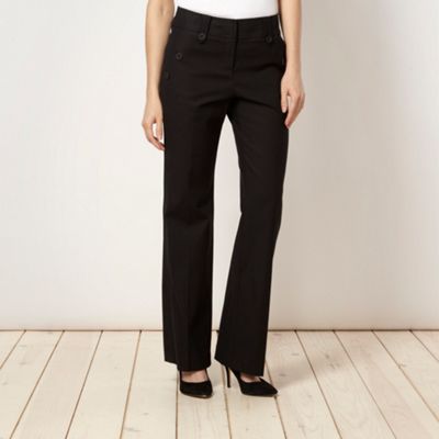 Designer black wide leg trousers                                                                                                