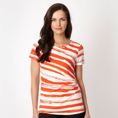 Designer dark orange broken striped top                                                                                         
