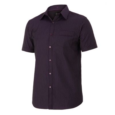 striped tie with striped shirt. Purple Triple Striped Shirt