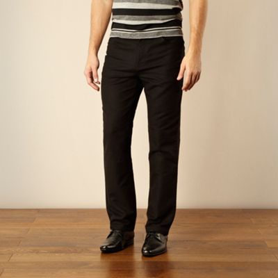 Black smart moleskin textured trousers