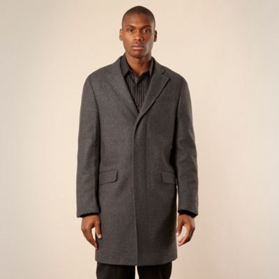 Designer grey wool rich overcoat                                                                                                