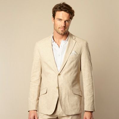 Big and tall designer linen blend suit Jacket                                                                                   