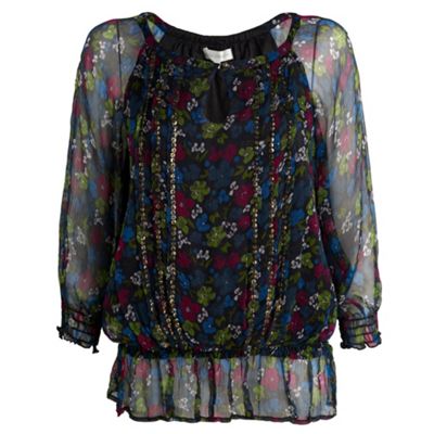 Pink & black embellished tunic