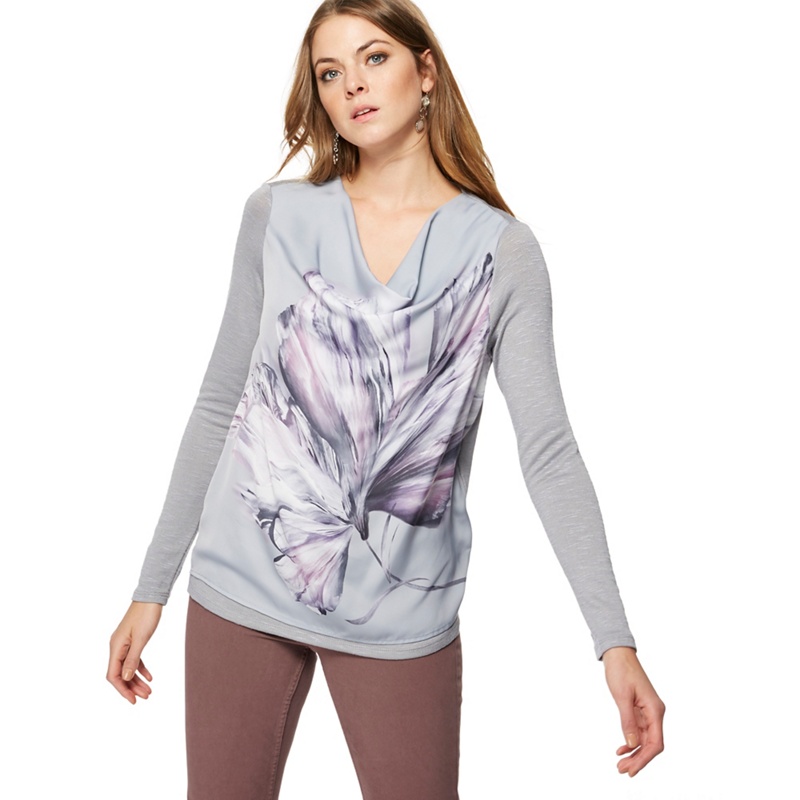 RJR.John Rocha - Grey Floral Print Cowl Neck Top Review