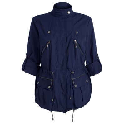 Navy short sleeve parka