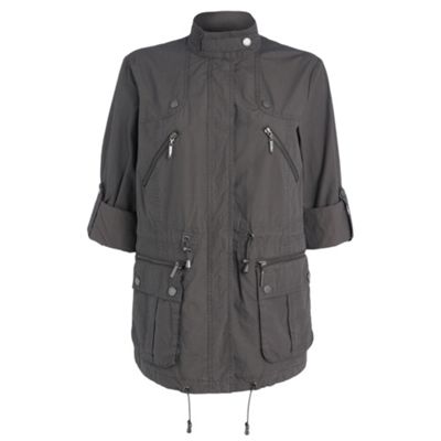 Dark mocha poplin parka jacket