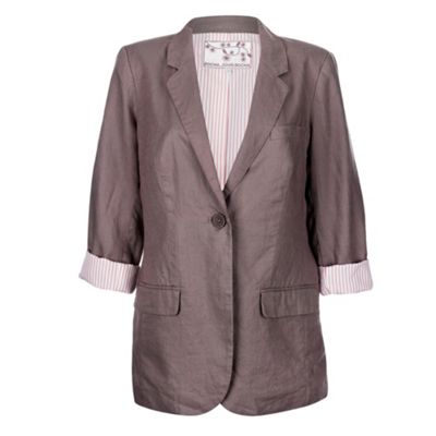 Mocha linen boyfriend blazer