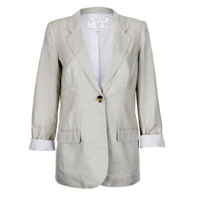 Natural linen boyfriend blazer