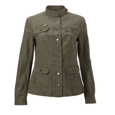 Light olive multi pocket military jacket