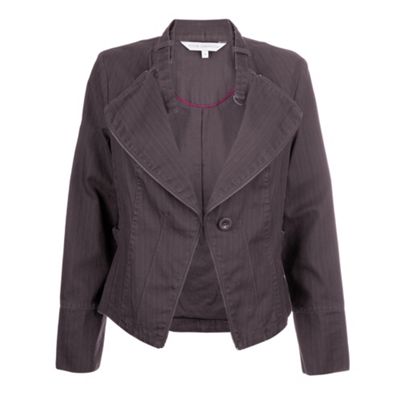 Rocha.John Rocha Mocha zip frill herringbone jacket