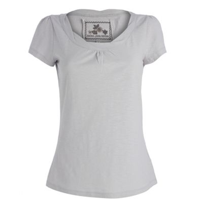 Grey twist neck organic top