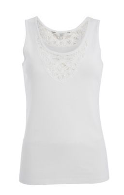 White lace front vest