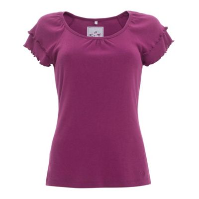 Pink double frill sleeve t-shirt