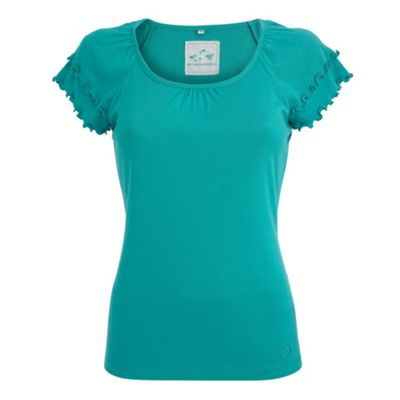 Rocha.John Rocha Turquoise double frill sleeve t-shirt