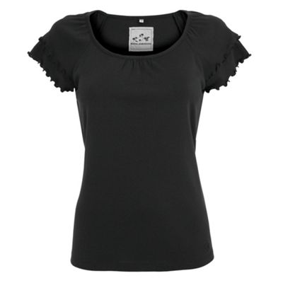 Black double frill sleeve t-shirt