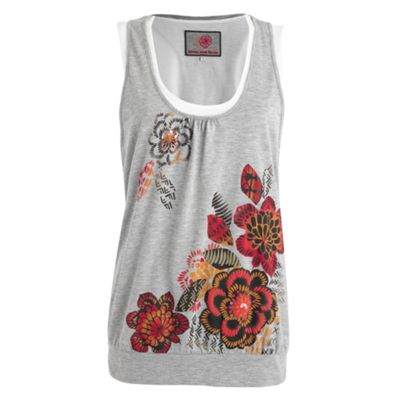 Rocha.John Rocha Pale grey 2-in-1 aztec top