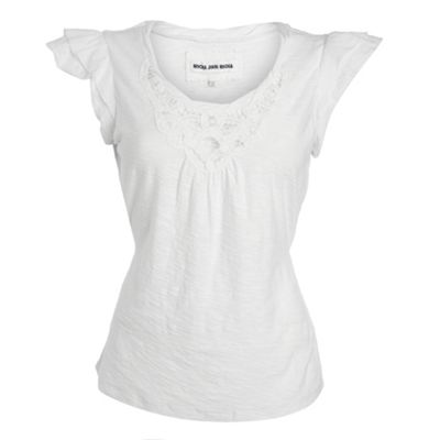 White lace insert t-shirt