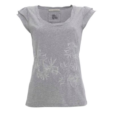 Marl grey organic applique t-shirt