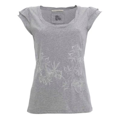 Rocha.John Rocha Marl grey organic applique t-shirt