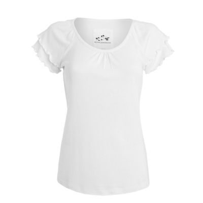 Rocha.John Rocha White frill sleeve t-shirt