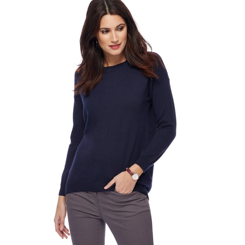 RJR.John Rocha - Navy Button Appliqu  Back Longline Jumper Review