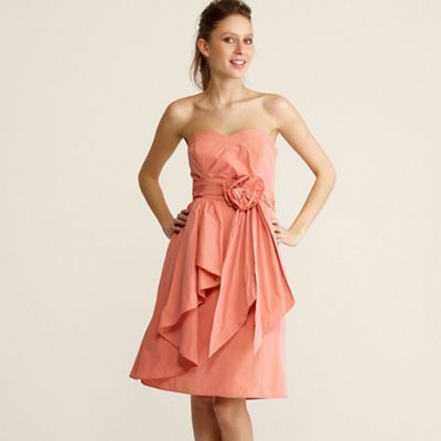 Peach corsage detail prom dress