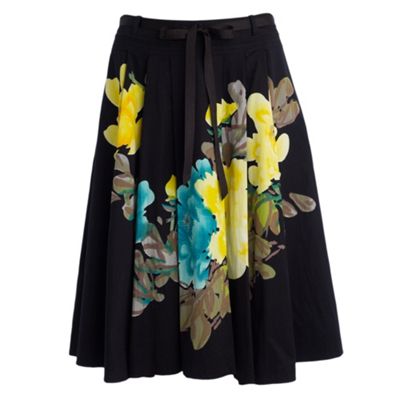 Rocha.John Rocha Black floral ribbon skirt