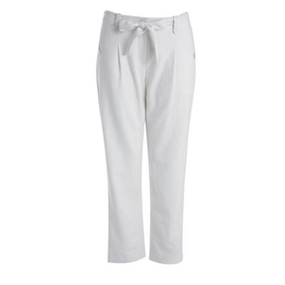 Rocha.John Rocha White herringbone straight leg trousers