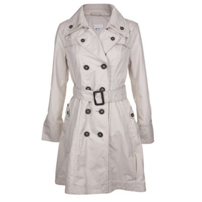 Natural double breasted trench coat