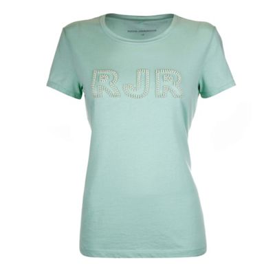 Rocha.John Rocha Mint pearl logo t-shirt