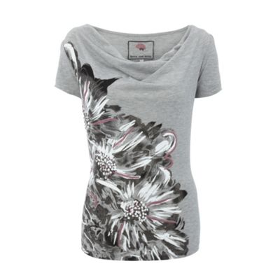 Light grey daisy boutique cowl neck t-shirt