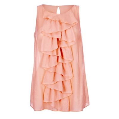 Rocha.John Rocha Light peach frill front blouse