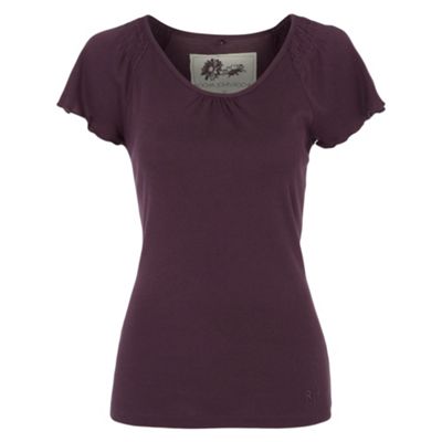 Purple womens frill sleeve t-shirt