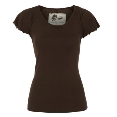 Rocha.John Rocha Chocolate womens frill sleeve t-shirt